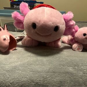 Pink Plush Axolotl Bundle